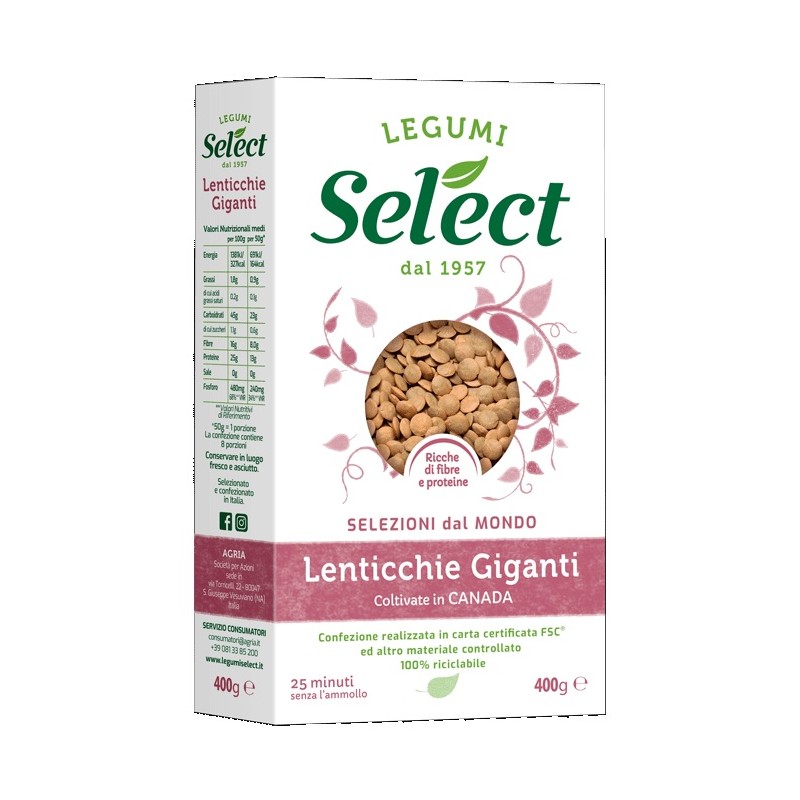 LENTICCHIE GIGANTI SELECT 400 GR X 18