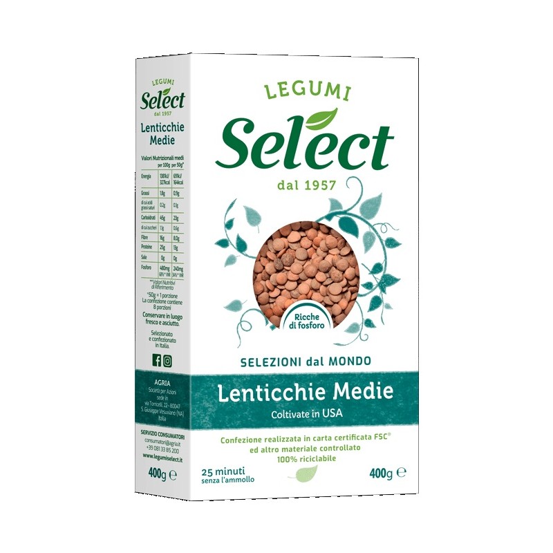 LENTICCHIE MEDIE 400 GR X 18