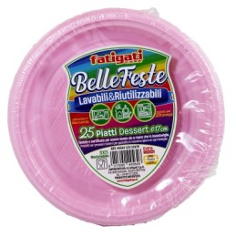 FATIGATI PIATTI FRUTTA&DESSERT 25 PZ ROSA
