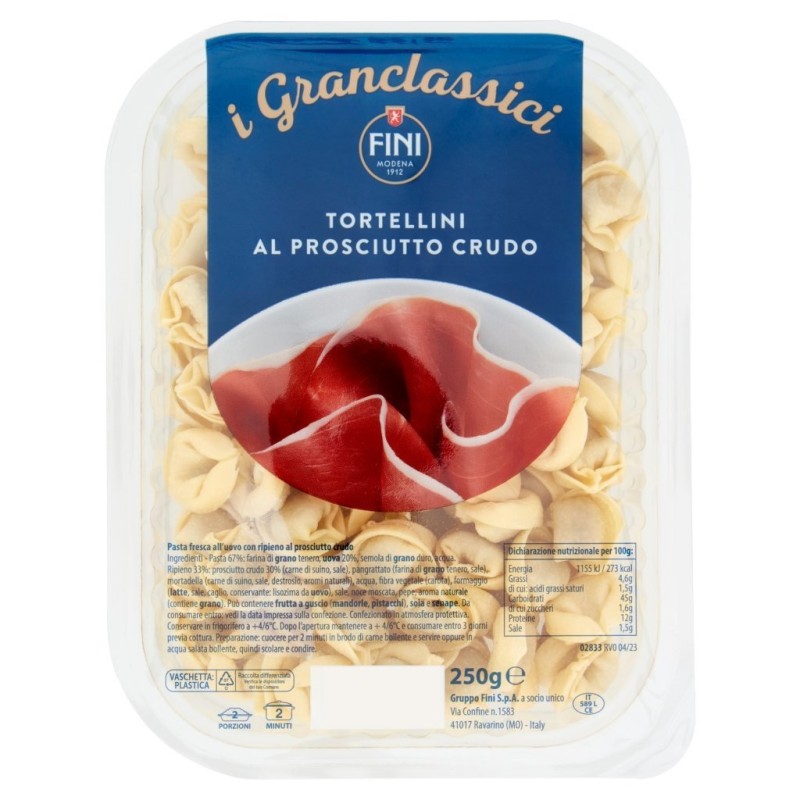 FINI TORTELLINI AL PROSCIUTTO CRUDO 250 GR X 16 CF