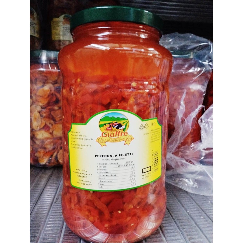 GIUFFRE\' PEPERONI FILETTI OLIO KG 3,100