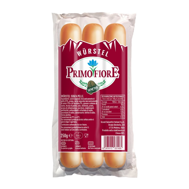 WURSTEL PRIMO FIORE 250 GR. X 12 PZ