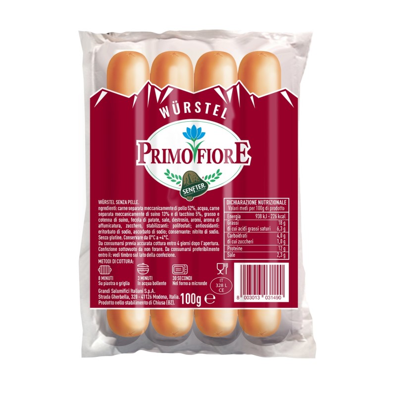 WURSTEL 100 GR PRIMO FIORE X 25 PZ