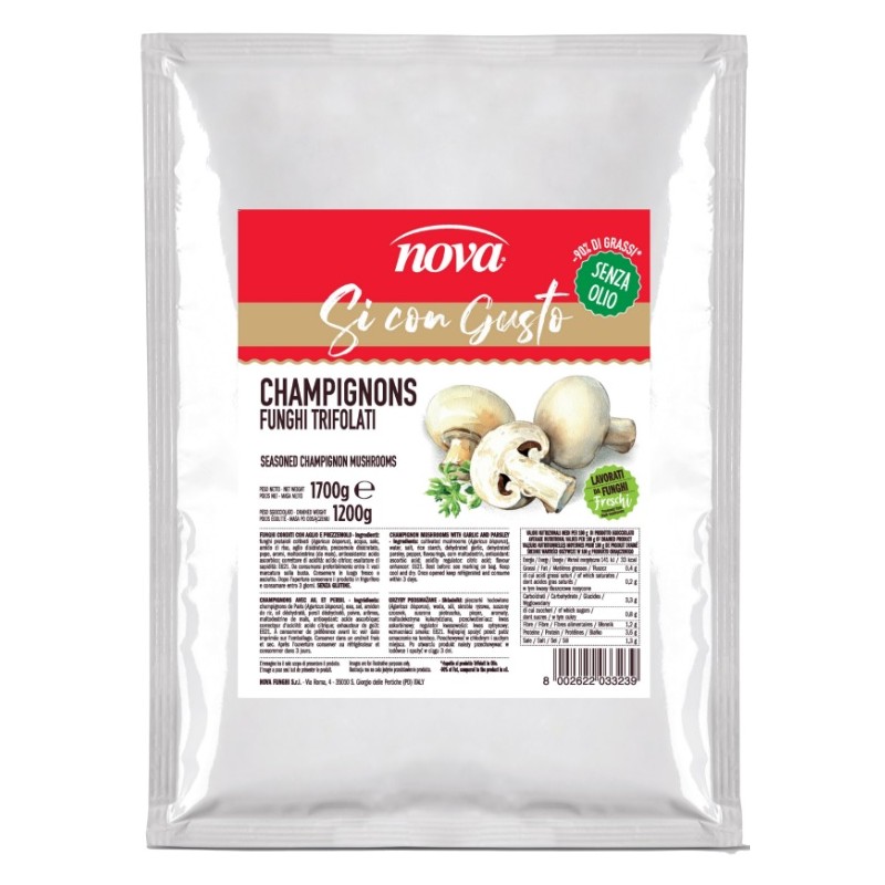 NOVA FUNGHI CHAMPIGNON TRIFOLATI BUSTA KG 1,700