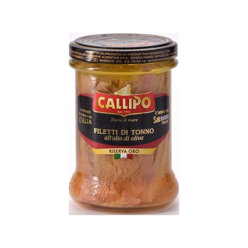 CALLIPO TONNO RIS. ORO OLIO OLIVA  GR 200 VETRO