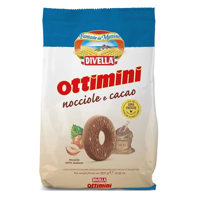 DIVELLA OTTIMINI CACAO/NOCCIOLE GR.350 X 18 CF