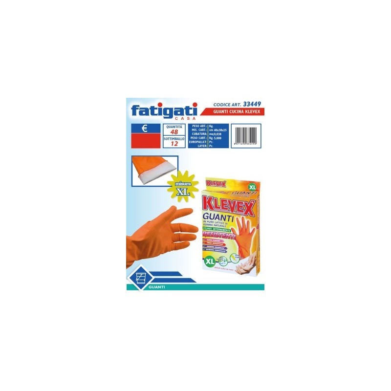 FATIGATI GUANTI CUCINA FELPATI KLEVEX XL X 12 CF