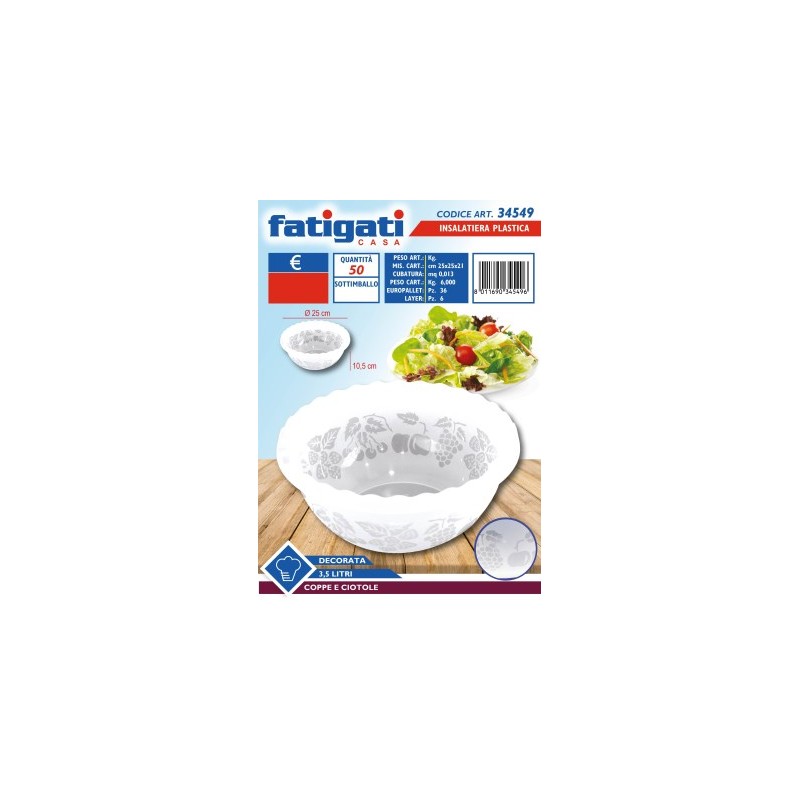 FATIGATI INSALATIERA PLASTICA 3.5 LITRI