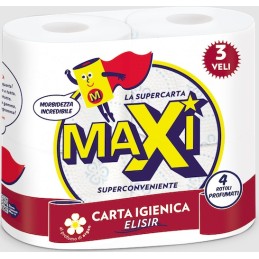MAXI CARTA IGIENICA 4 ROT. 3 V. PROF. ARG. X 10 CF