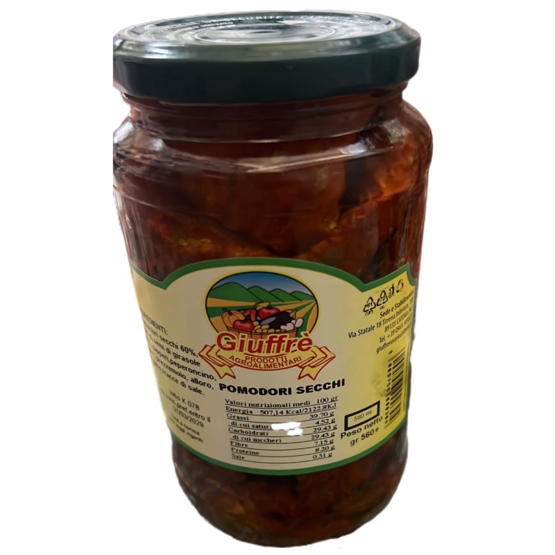 GIUFFRE\' POMODORI SECCHI O.GIRAS.VASO 580 GR X 6 CF