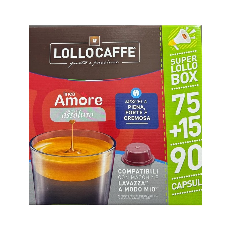 LOLLO CAFFE\' ASSOLUTO CAPS A MODO MIO 75 + 15  PZ