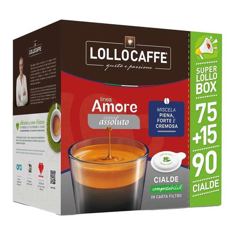 LOLLO CAFFE\' ASSOLUTO CIALDA 75+15 OMAGGIO