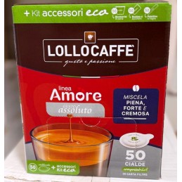 LOLLO CAFFE\' ASSOLUTO CIALDE CON KIT ACC. ECO X 50 PZ